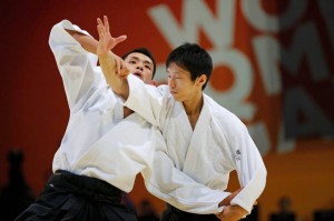 Sensei demonstrates a throw